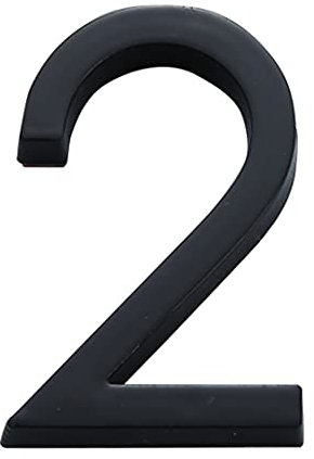 Zayookey 6cm Numero di Casa Moderna Numero Civico di Cassetta Postale di Autoadesivo Porta Numeri Nero Opaco 3D Address House Numbers (Door Number 2)