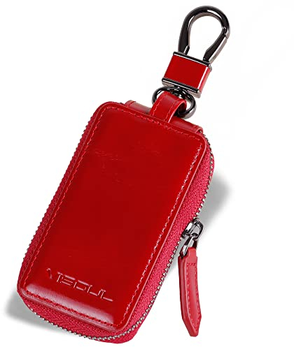 VISOUL Custodia in Vera Pelle per Chiavi Auto, Stile Vintage Sacchetto Chiave con Cerniera Portachiavi per Telecomando Auto per Uomini e Donne