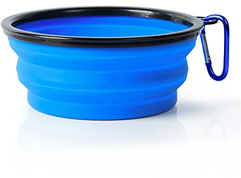 Plegable Viajes Silicona Gatos Perros Bowl Portable Pet Food Cuenco de Agua, 1000ml Alimentación a Través del Bebedero Portátil de Agua Potable con Gancho de Agua, Fácil de Llevar, Ahorrar Espacio.