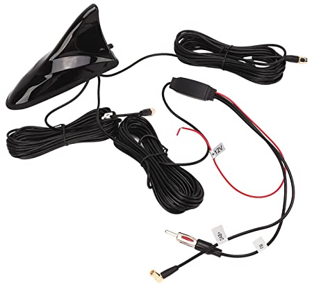 Focket Haifischflossenantenne, Universal GPS DAB WiFi AM/FM Radio Signal Dachantenne, Dachmontage Autoantenne Ersatz für SUV, LKW, Van, die Meisten Autos Antennenzubehör (Schwarz)