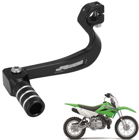 JFG RACING Klappbarer Schalthebel Motorrad,CNC Schalthebel für KLX 110 KLX 110L 2010–2023 Dirt Pit Bike-Schwarz