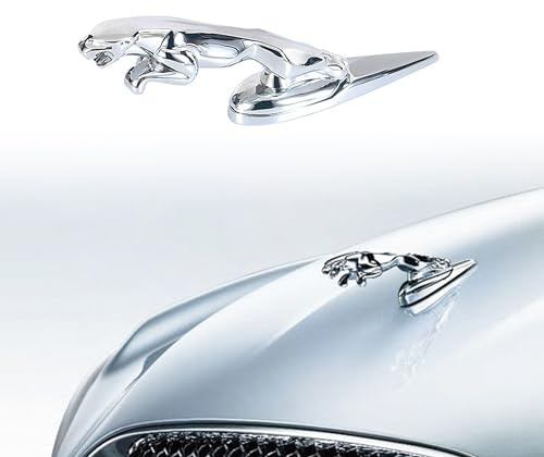 ARKOSKNIGHT Hood Emblem - Compatible with XE, XF, XJ Jagvar Accessories- 3D Classical Design - Hood Emblem in Chrome/Black Finish(Chrome), JBEM002