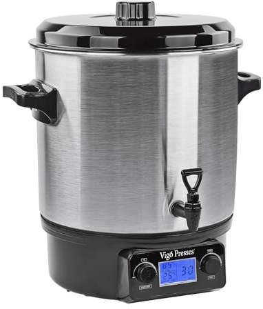 Vigo Presses Digital Pasteuriser. 27 Litre Capacity. Cooker with Outlet Tap. Preserve Apple Juice, Cider, Fruit. Tea Urn.
