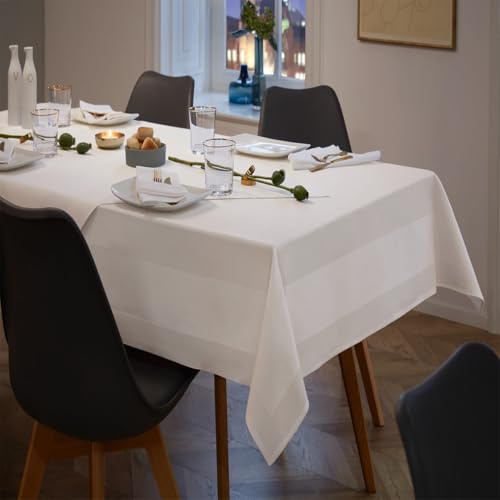 Gastro Uzal Mantel de algodón 100% para gastronomía (blanco, 180 x 180 cm)