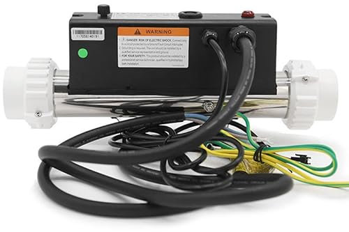 HNBYLMM Riscaldatore per Piscina - Riscaldatore Elettrico per Piscina con termostato da 1~3KW, Kit riscaldatore Universale per Vasca in Linea, riscaldatore Portatile per Vasca da Bagno,2KW