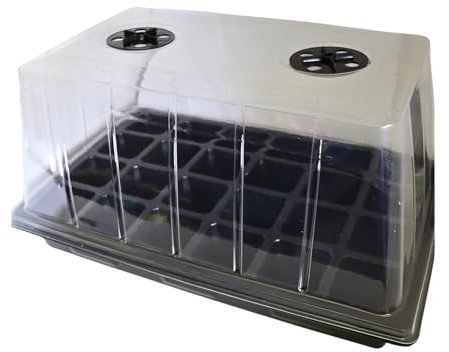 Zimmergewächshaus zur Pflanzenanzucht, Größe ca. 37x 24x 20 cm Hochwertiger Kunststoff mit transparentem Deckel Perfekt für Hobbygärtner Pflanzen Anzuchtkasten mit hoher Wachstumsfreiheit