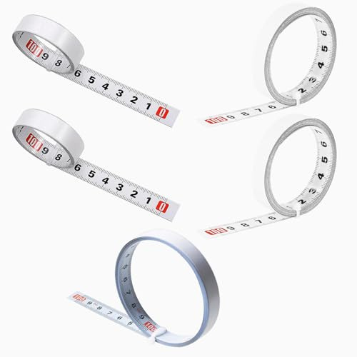 GTIWUNG 5 Pièces Mètre Ruban Auto Adhésif Règle Métriques, Rubans à Mesurer Gradué Autocollant pour Établis et Machines, Outils de Travail du Bois (2 Gauche à Droite, 2 Droite à Gauche, 1 Centré)