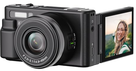 Easypix PowerPro VX7230 Compact, Systemkamera mit WiFi, 10x Optischer Zoom, Auflösung bis 72 MP, 2.8 Klappbares Display, Blitzschuh