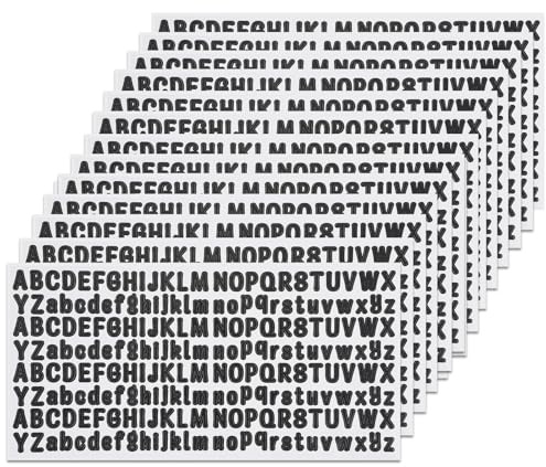 Elegaperma 15 Sheets Sticky Letters for Crafts,Small Vinyl Letter Stickers,Cute A-Z Self Adhesive Small Vinyl Alphabet Stickers for Crafts,Signs,Posters,Windows,Mailbox,Scrapbooking,Black