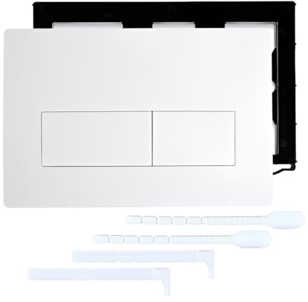 Plaque geberit Plaque De Commande Wc,Plaque Wc Suspendu,Plaque De Déclenchement,Avec Jeu De Tiges D'Échappement Et Cadre De Fixation,Plaque D'Actionneur Compatible Avec Geberit Sigma 01,20,30,50,A