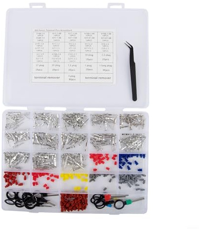 Kit di perni di collegamento terminali 500 pezzi con guarnizione per filo da 1 a 3 5 mm per riparazioni elettriche ed elettroniche auto con strumento di estrazione