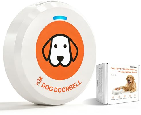 ChunHee Recordable Dog Doorbell for Toilet Training to Go Outside | Touch-Activated;Multiple ringtones;0-115dB 5 levles volume;2 AAA Batteries Included;30,000 presses;Dog training