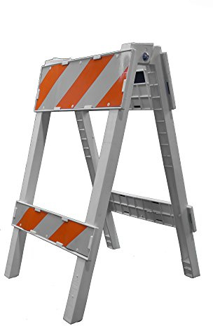 Cortina 97-01-002 Polypropylene Type II Folding Barricade, 24 Width x 40 Height, Orange on White