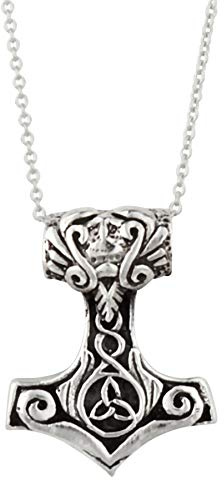 Silverly sterling silver Tors hammarhalsband för män och kvinnor – 925 silver viking hänge på 45 cm pansarkedja – treenighetsknut design – gotiska nordiska smycken med intrikat keltiskt knutverk