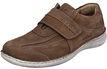 Josef Seibel Homme Chaussures Basses avec Velcro ALEC, Monsieur Chaussures Basses,Largeur K (Extra-Large),Semelle intérieure Amovible,Marron (Castagne),40 EU / 6.5 UK