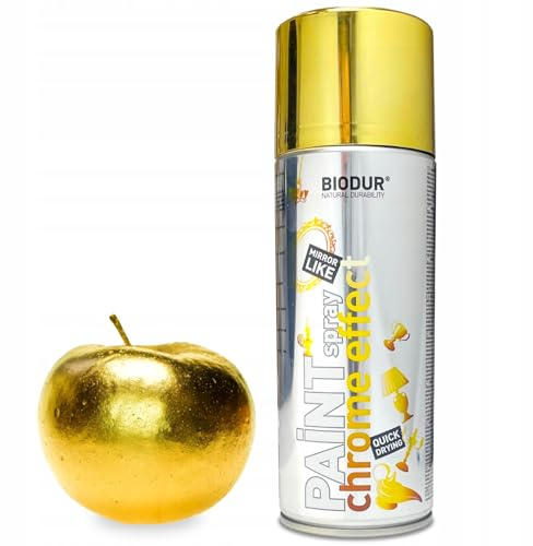 ARPON Spray Chromeffekt Gold - Metallic-Lack 400 ml - Aerosol-Farbe für Malerei und Dekoration sowie Renovierung - Schnelltrocknende Sprühlack für Metalloberflächen Holz, Glas, Keramik