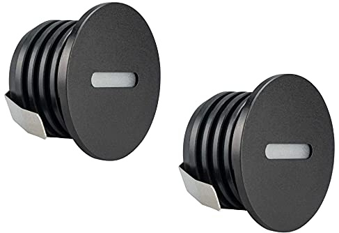 POPP® Pack x2 Mini LED 1W 110LM 2700K IP20, con Transformador Ranuras Sistema Spot Focos de techo Empotrables ø35MM (Cálido redondo)