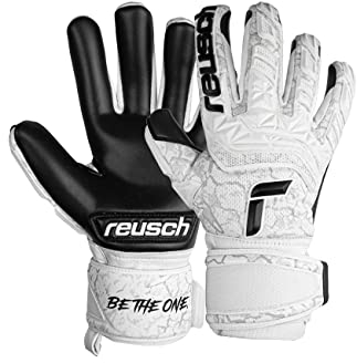 Reusch Attrakt Freegel Infinity griffige und atmungsaktive Torwarthandschuhe Herren und Frauen Fußballhandschuhe für Erwachsene perfekt geeignet für Kunstrasen, weiß-schwarz, 11