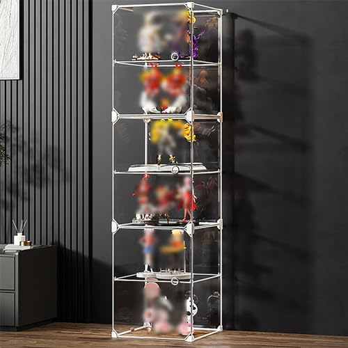 SPABOY Glasvitrine Vitrine, Acryl-Vitrine, Glas-Display, Regal, Aufbewahrungsschrank für Wohnzimmer,Sammlerstücke, Rock-Sammlung, Staubdichter Aufbewahrungsorganisator (Color : 1 column-122cm/48in)