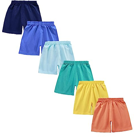 loyboon Baby pojke bomull shorts unisex småbarn baby sommar korta byxor för pojkar barn sommarkläder, set om 6 flerpack 1–5 år, GUL, 3-4 År