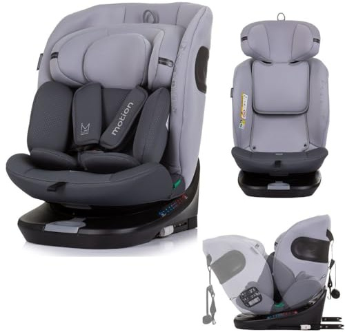 Chipolino i-Size barnstolsrörelse (40–150 cm) Isofix 360° vridbar justerbar, färg: grå
