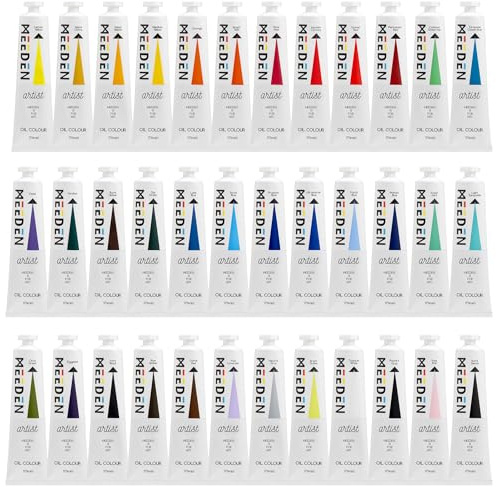MEEDEN Artist oljemålning set – 36 färger x 170 ml/6,5 oz rör – konsttillbehör för canvasmålning