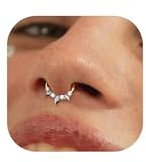 BodyBonita 16G Piercing Septum Acero Inoxidable 316L con Circonia Cúbica Piercings Nariz Aro Piercing Helix Tragus Hombre Mujer Daith Rook Oreja Pendientes Aros Dorados 14K 8mm Nebular