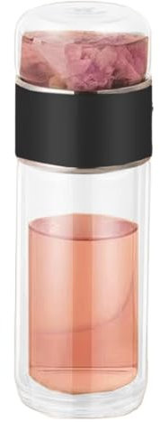 Yianyal tebehållare med infusionsenhet | reseflaska för infunderat te | tesil flaska, dubbelvägg läckagesäker resa tumbler mugg