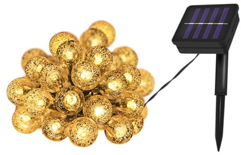 OSALADI 1stück Solar Led Lichterkette Mit Großen Blasen Lichter Außenbeleuchtung Für Garten Balkon Terrasse Warmweiß Wetterfest Zwei
