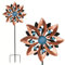 Garten Windrad,Metall Windmühle Windspiel,Gartenstecker,Gartendeko Blumenstecker, 2 IN 1 Garten Windfänger Windskulptur auch als Vogelschreck