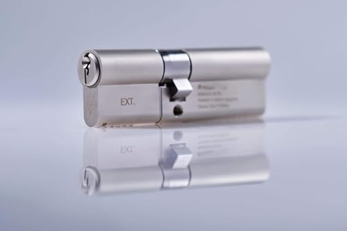 Titon Asterion II High Security Anti Snap 3-Star Euro Double Cylinder 74mm 37/37 Satin Nickel 5 Keys Included