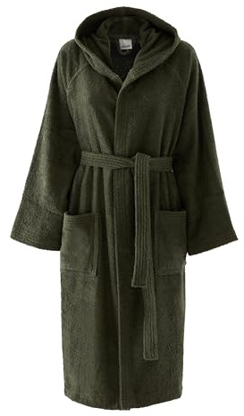 Bassetti Accappatoio Con Cappuccio, Muschio, 100% Cotone, Taglia Xl, Adulto Uomo Donna Unisex, In Spugna Morbido Assorbente Resistente E Lavabile In Lavatrice