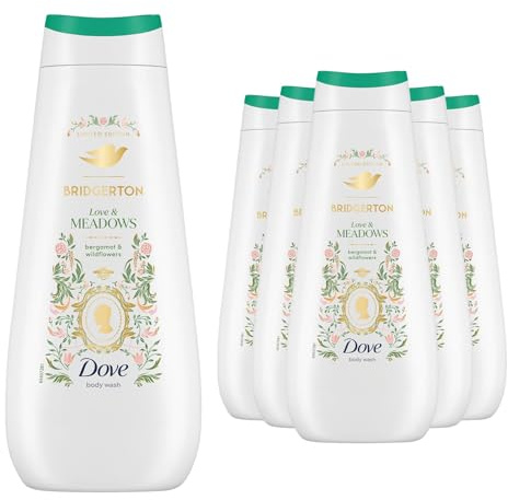 Dove Limited Edition Bridgerton Body Wash Love & Meadows 400ml, 6 Pack - Moisturising Shower Gel with Floral Scent, Gentle Nourishing Cleanser, Daily Body Wash for Soft Smooth Skin