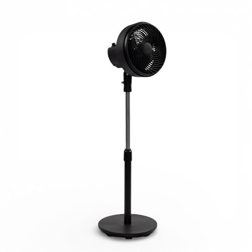 Pincho Ventilador de Pie 105 cm 90W 230V 3 Velocidades, Cabezal Inclinable, Rejilla de Seguridad, Base Estable, Ventilador Negro para Hogar, Oficina y Dormitorio (Negro)