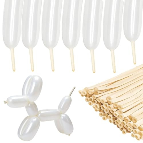 260 palloncini, 100 palloncini lunghi e sottili, trasparenti, in lattice, per legare l'arco di palloncini, palloncini spessi per animali, modellazione, clown magici, decorazioni per matrimoni, feste