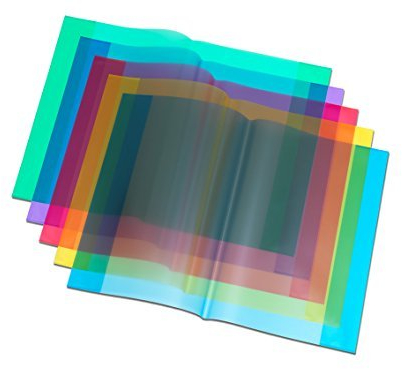 10 Heftumschläge / Hefthüllen DIN A4 / je 2x grün, rot, gelb, blau, klar