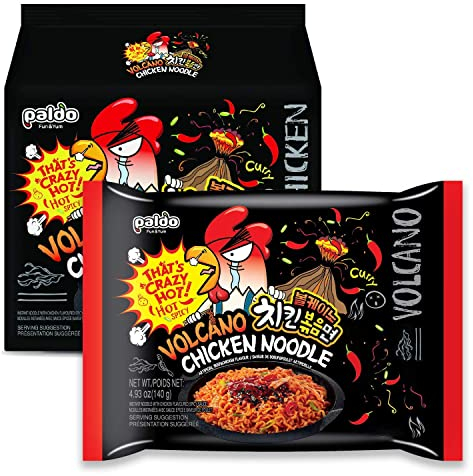 Paldo Volcano Chicken Noodle, 4 x 140g