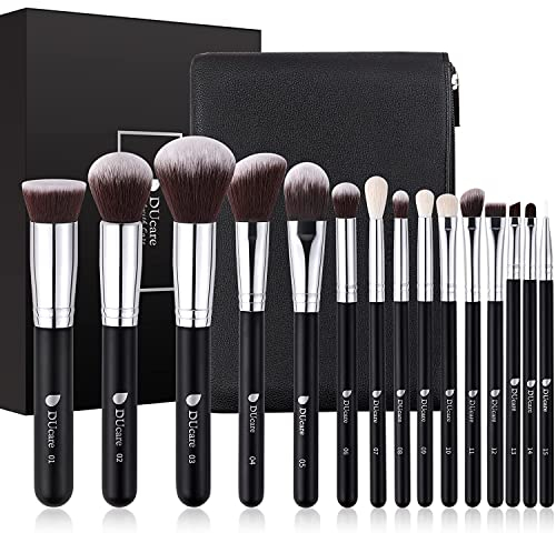 DUcare Pennelli Make Up Set 15Pcs Pennelli Trucco Professionali Set di pennelli da trucco con del sacchetto Case
