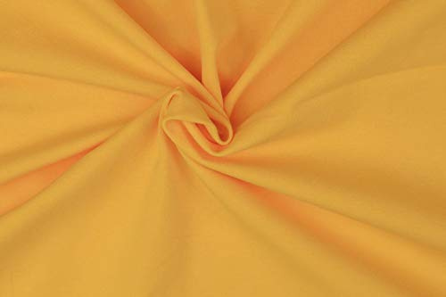 1 Meter Jersey Baumwolljersey uni Farben, 220g/m², Öko-Tex Standard 100, Stoffe, 330g/lfm (7011 Gelb)