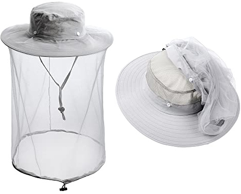 ZffXH Chapeau Anti Moustique, Chapeau Moustiquaire, Chapeau Apiculteur, Chapeau De Soleil D'été en Maille Safari pour Le Camping Et La Pêche avec Filet Et Voile pour Homme Et Femme
