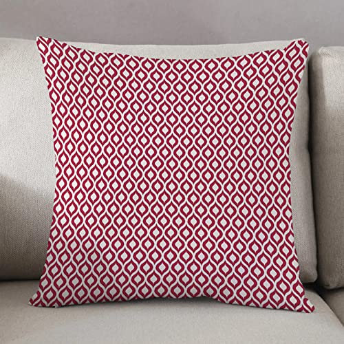 Kissenbezug 50 x 50 cm,Ikat, Geometrische Darstellung Gebogene Linien Ovale Formen Traditionelle s,Dekor Kissenhülle Kissenbezüge mit Verstecktem Reißverschluss, Couchkissen,Sofakissen Kopfkissenbezug
