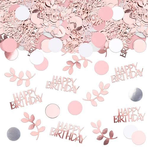 GoldRock Konfetti Geburtstag Tischdeko Geburtstag Groß 2,5-5,5cm, 200 Stk Happy Birthday Konfetti,Streudeko Geburtstage Rosegold,Happy Birthday Deko Confetti,Geburtstagsdeko Tisch für Mann,Frau kinder