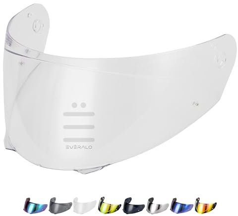 Everalo Visera Casco Compatible con HJC i90 - i91 - Pantalla Hjc Hj33 Casco Modular Compatible - Visor Pinlock Ready (Transparente)