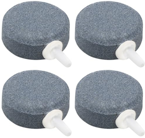 JAWUZ Lot de 4 Pierres Diffuseurs d'Air pour Aquarium, Augmente l'Oxygène, Pour Aquariums, Étangs, Pompe à Air, Accessoires d'Aquariophilie