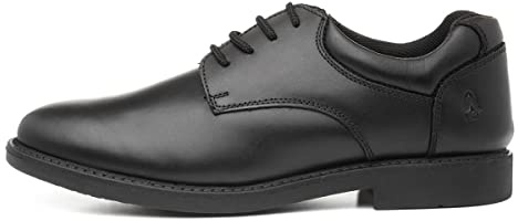 Hush Puppies Tim Boys Black Leather Lace Up Shoe - Size 6 UK - Black