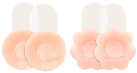 2 Paires Soutien Gorge Adhesif,Invisible Silicone Push Up sans Bretelles Cache-Tétons Réutilisable Outien Gorge Adhesif Remonte Sein Ultra-Fin pour Femmes pour Robe Dos Nu,Robes de Mariée,Gilets
