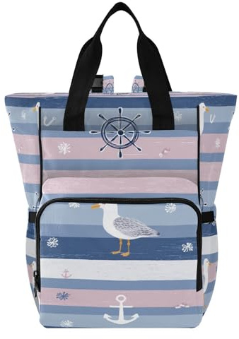 Ttgoth Sac à dos à langer étanche avec porte-biberons isothermes, sac à dos de voyage multi-poches avec sangles de poussette pour maman et papa