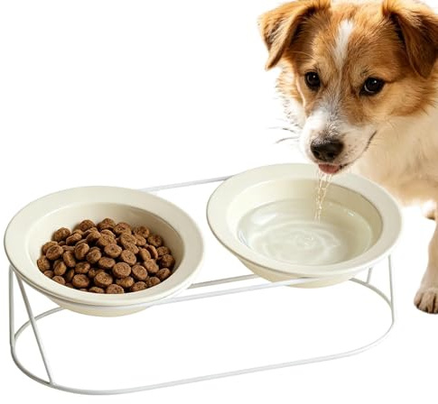 Upphöjd kattmatsskål Skyddsbehållare mot Välta | Nackavlastande Bred Öppning Upphöjd Skål För Inomhus Utomhus Resor Daglig Veterinär Kattunge Valp Hund Ättrötthetslindring