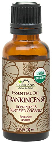 US Organic 100% Pure Frankincense Essential Oil, USDA Certified Organic, Steam Distilled, Boswellia serrata, Sourced from India, Topically or in Diffuser, Perfect for Aging Skin, All skin type (30 ml)