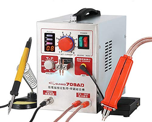 Hanchen Battery Spot Welder 3.2KW High-Power Pulse Spot Welding Machine 709AD with Cooling Fan Soldering Iron &Welding Pen for 18650 Battery Packs Polymer Battery